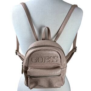 Guess Mini Backpack Women Purse Bag Light Pink Classic Preppy Shopping Spellout